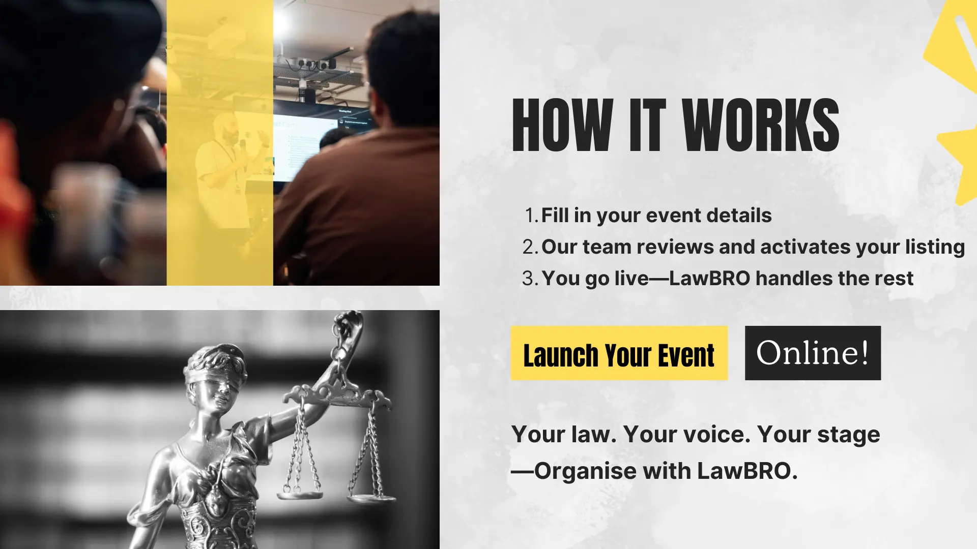 A dashboard for managing webinars, moot courts, and panel discussions
